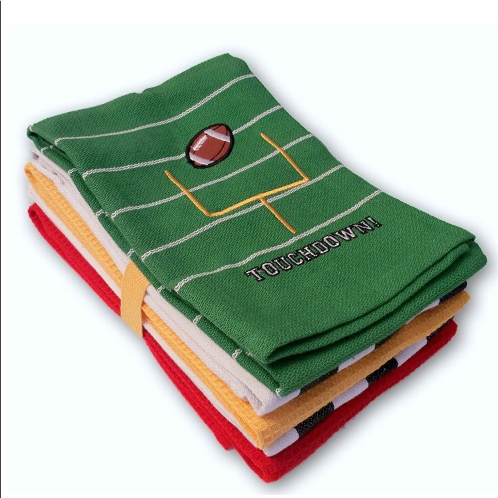 Kitchen Towels 5pc “Football” Set NWT -